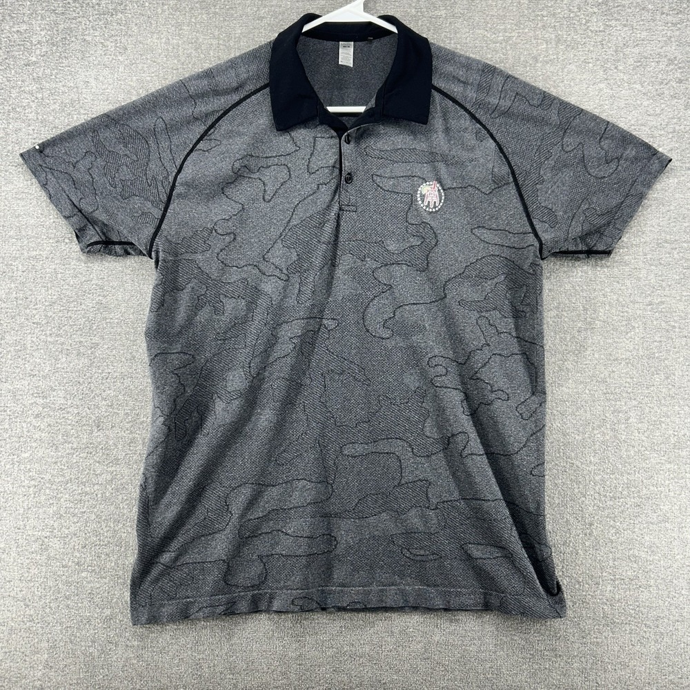 UNRL Barstool Sports Polo Golf Shirt Men Sz Large Gray Camouflage Short Sleeve